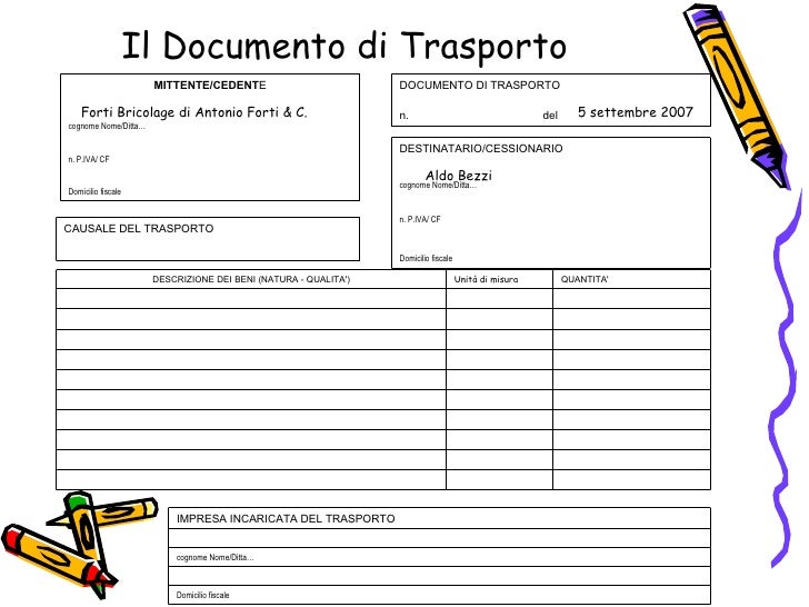 DDT DOCUMENTO TRASPORTO SCARICA